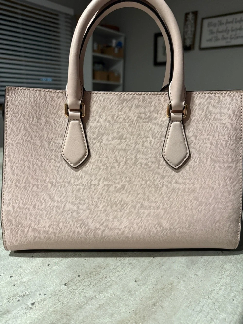 Michael Kors Blush Pink Saffiano Satchel with Gold Hardware